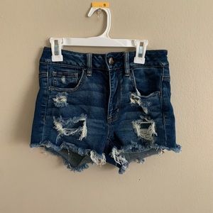 Sale AEO high waisted distressed denim shorts